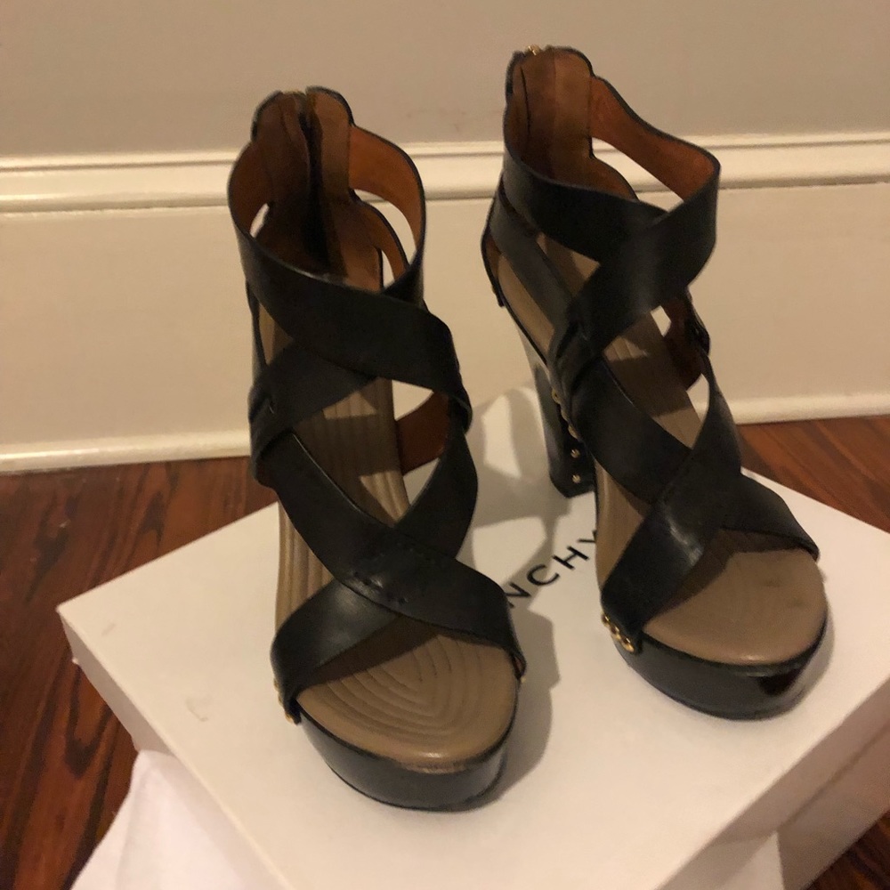 Givenchy Black Stud Embellished Platform Sandals